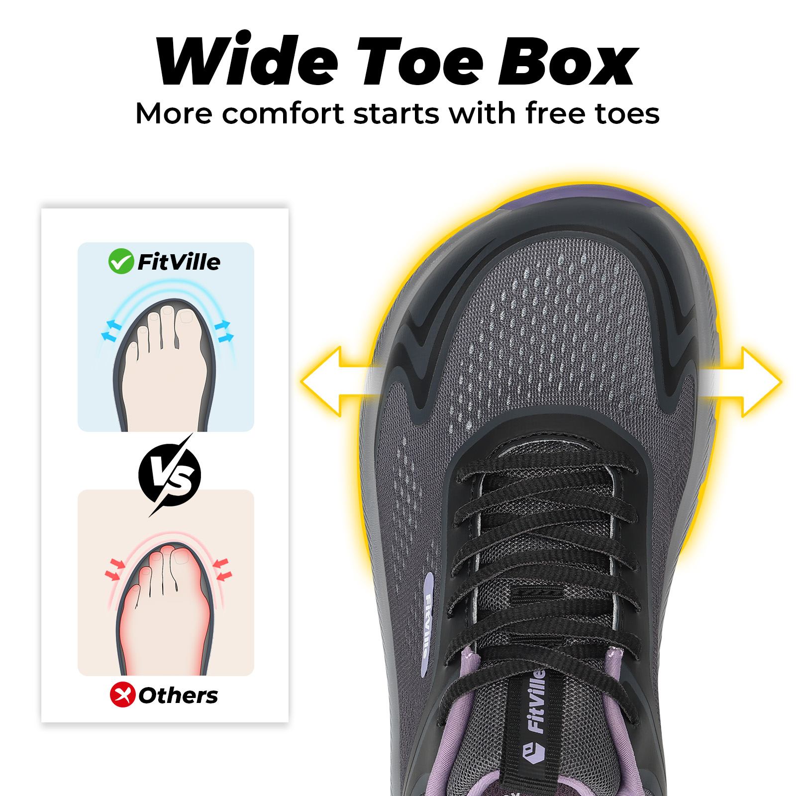 Fitville Women's Sports Shoes  - Wide Toe Box Running Sneakers ulasan dan harga
