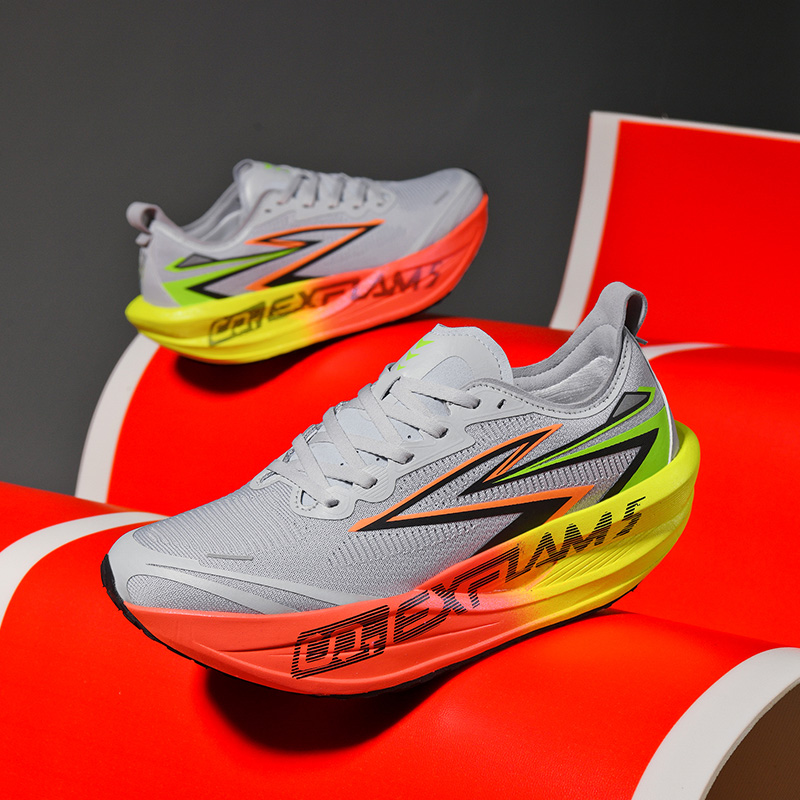 Men Running Shoes Carbon Plate - Breathable Mesh Athletic Shoes ulasan dan harga
