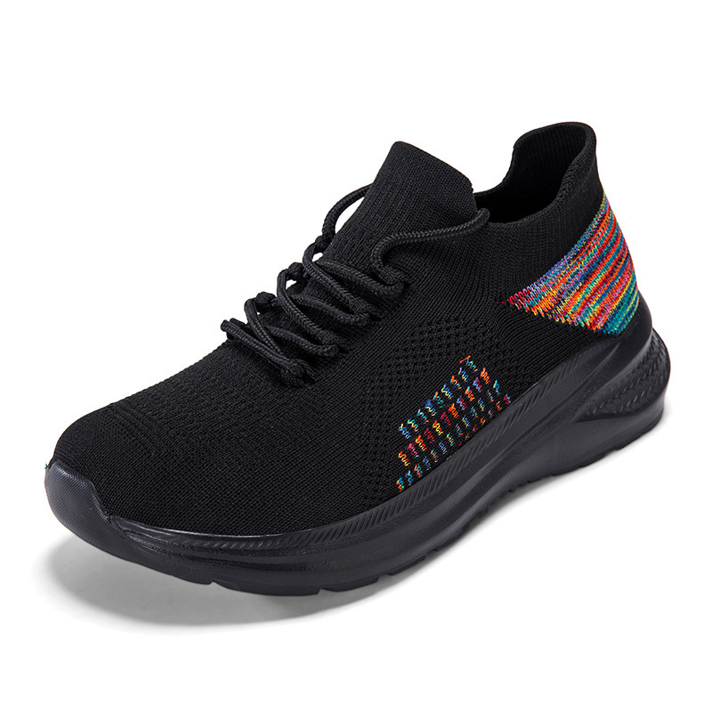 Breathable Mesh Sock Sneakers  - Knit Fabric Lace Up Sneakers ulasan dan harga